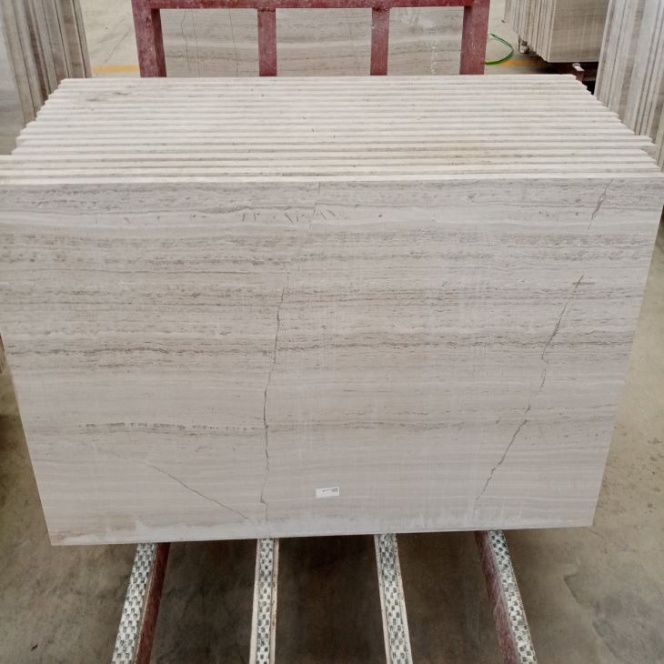 Wooden White Marble Slab