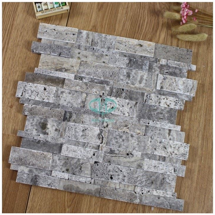 Silver Travertine Ledger Wall Stone